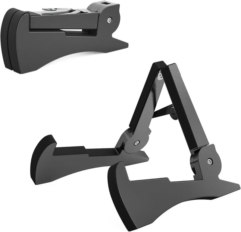 DIDA Portable Travel Guitar Stand, Lightweight Stable A- Frame Plastic Guitar Stand Holder for Acoustic, Electric Guitars, Ukulele, Foldable Guitar Stand Floor, Single Guitar Holder (Black) - Image 1